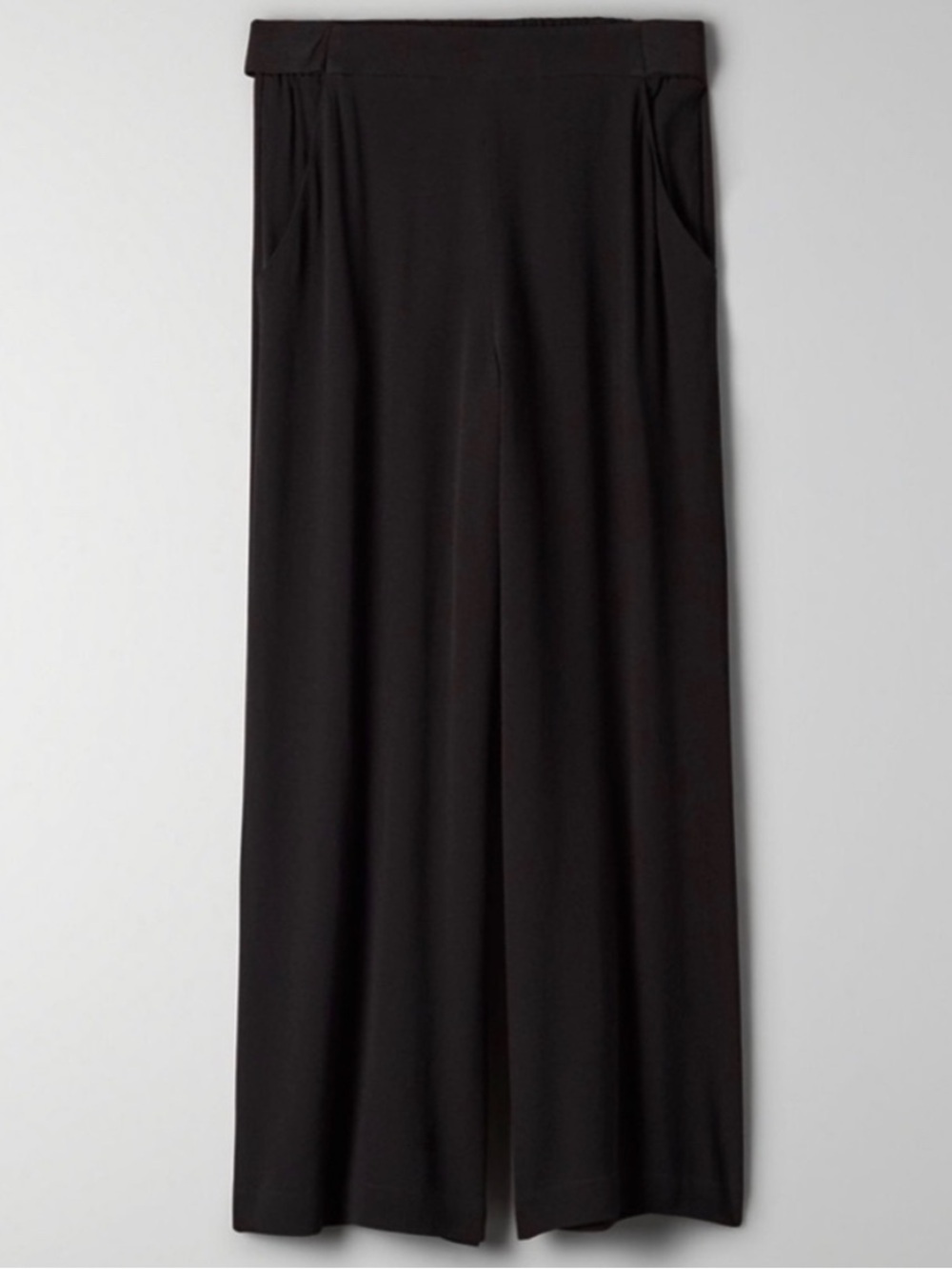NEW Wilfred Faun Pant Full Length Wide Leg Black Waist Tie Belt Size Large